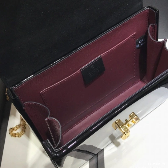 First bag ru GUCCI Sylvie handle mini patent 1969 bag top leather 0817